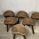 Lot de 6 tabourets brutalistes