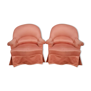 Paire de fauteuils crapauds époque