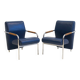 Pair of blue Niccola sun loungers by Andrea Branzi for Zanotta