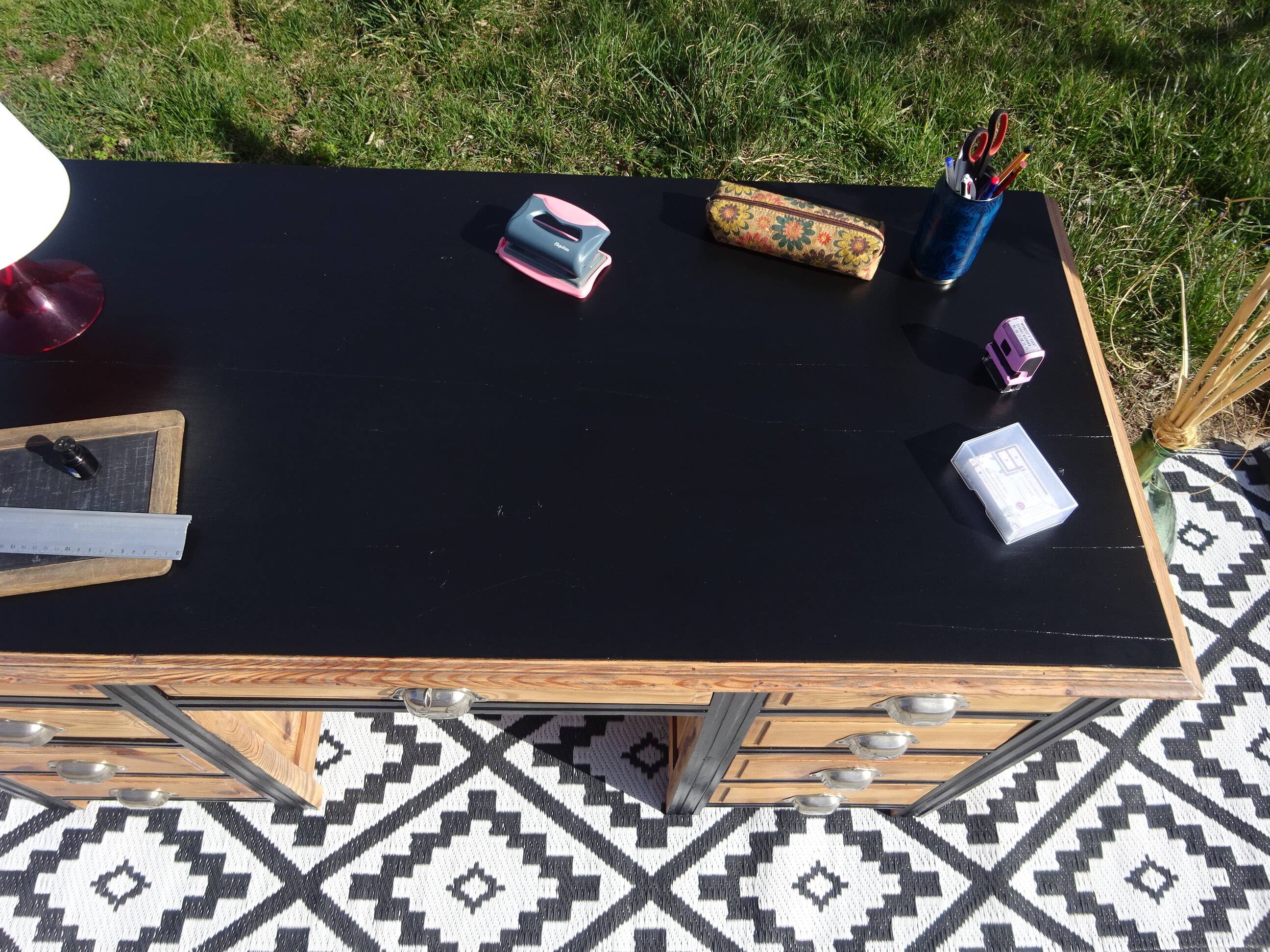 Vintage pine desk, restored