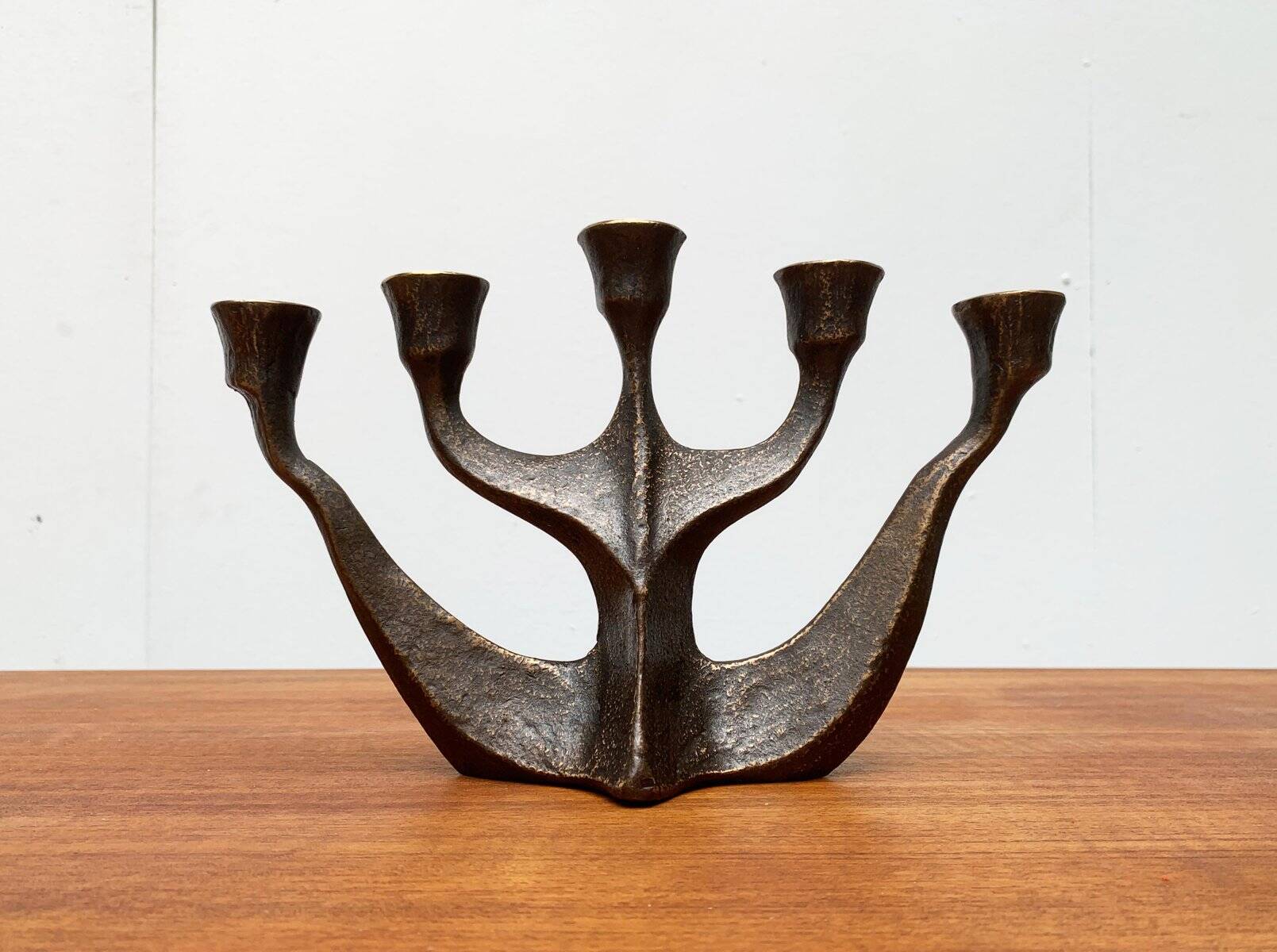 Vintage German brutalist metal candlestick by Dalbeck.
