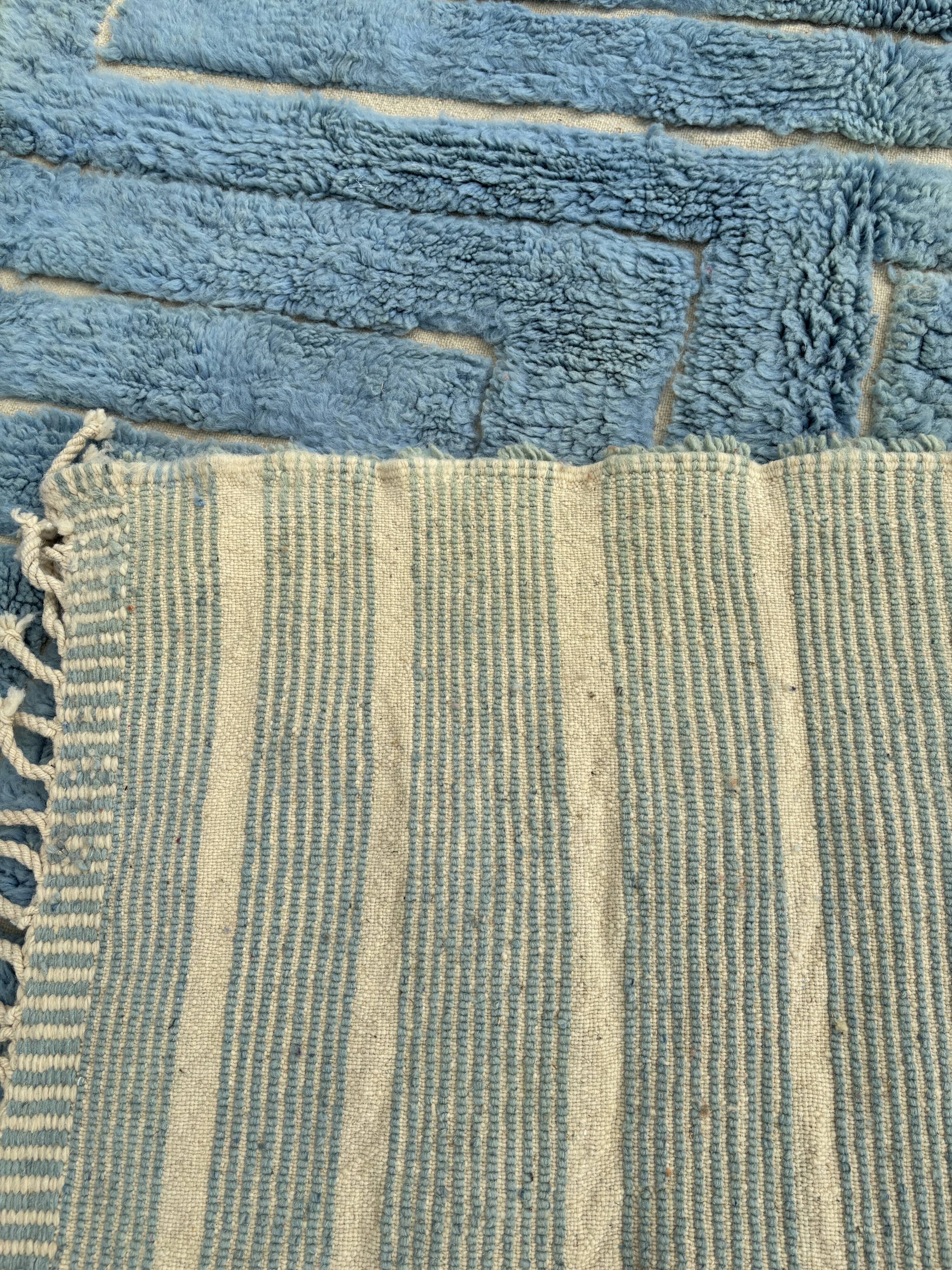 Berber Moroccan Mrirt blue wool rug
