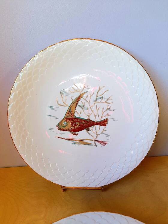 Fish plates in Limoges porcelain