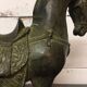 Sculpture horse bronze green patina
