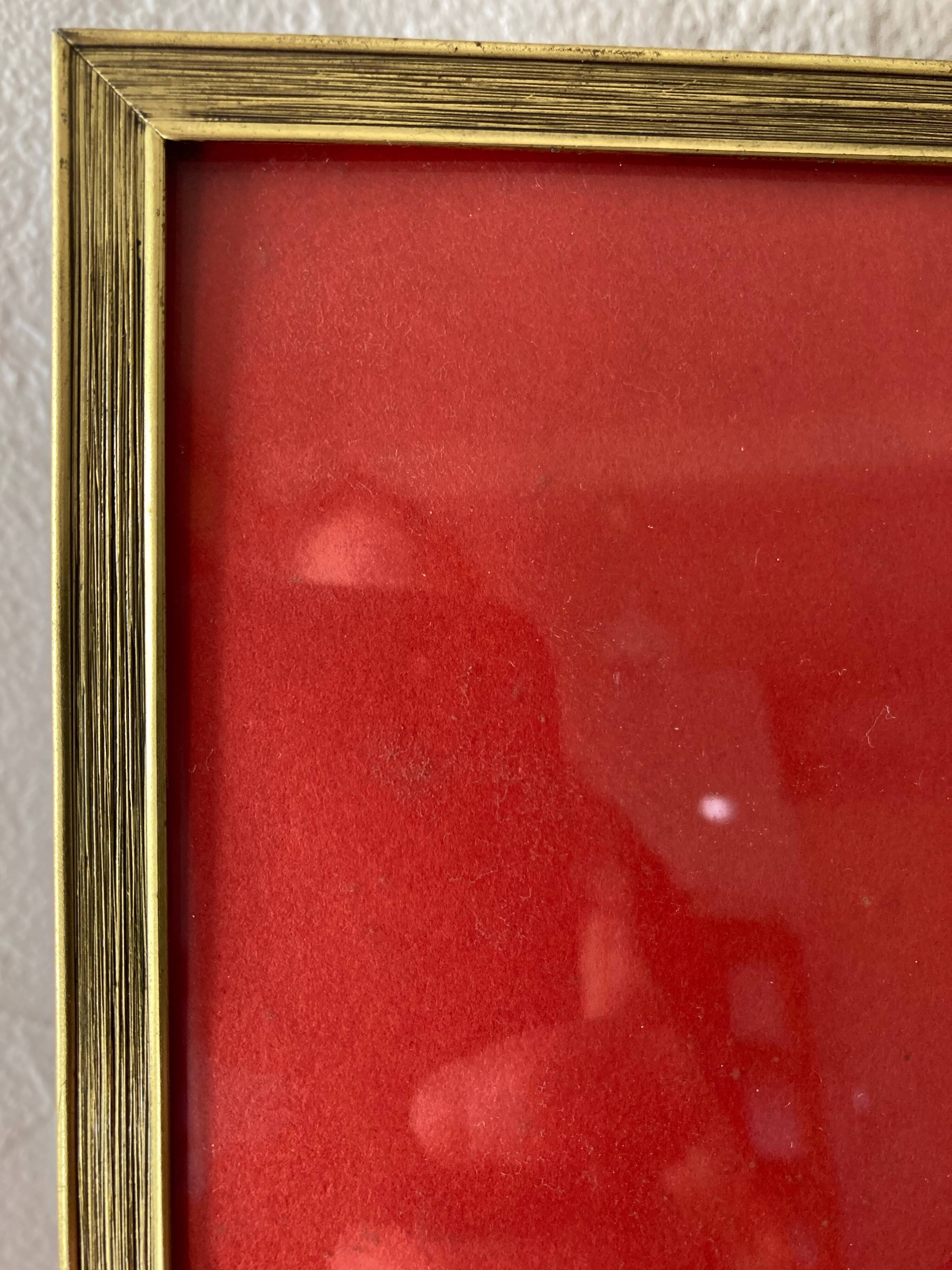 Photo frames, convex glass and gilded brass, 1960s-1970s