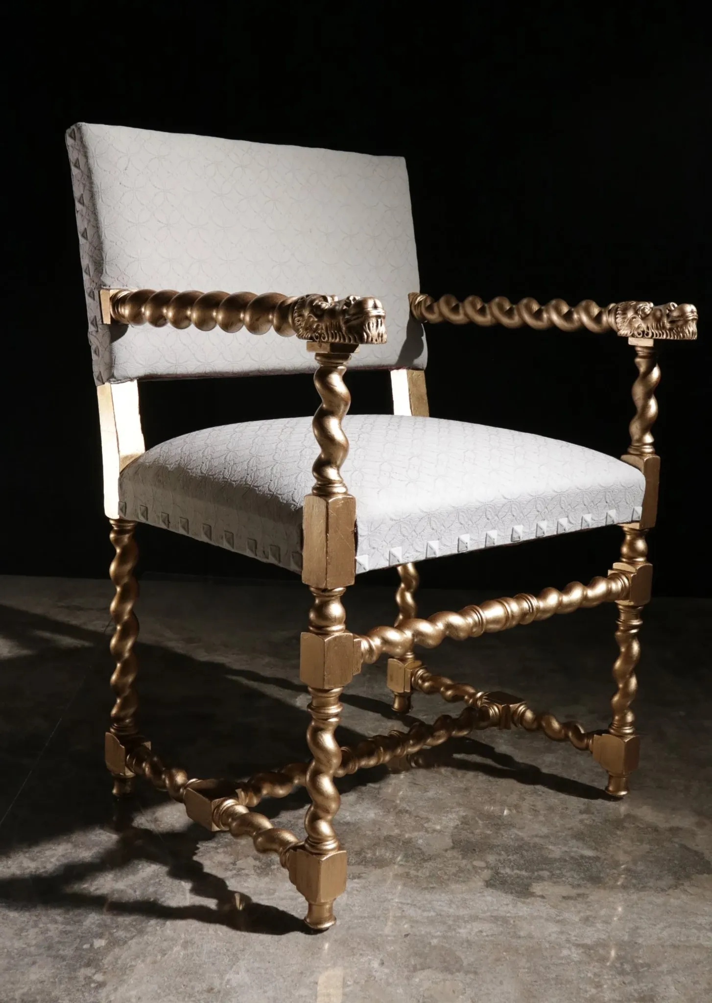 Gold and grey château armchair