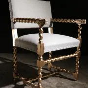 Gold and grey château armchair