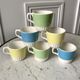 set of 6 colorful coffee cups pop Digoin Sarreguemines 60s