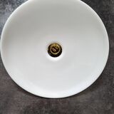 Ancienne suspension abat jour baladeuse lampe en opaline blanche Art déco 1930