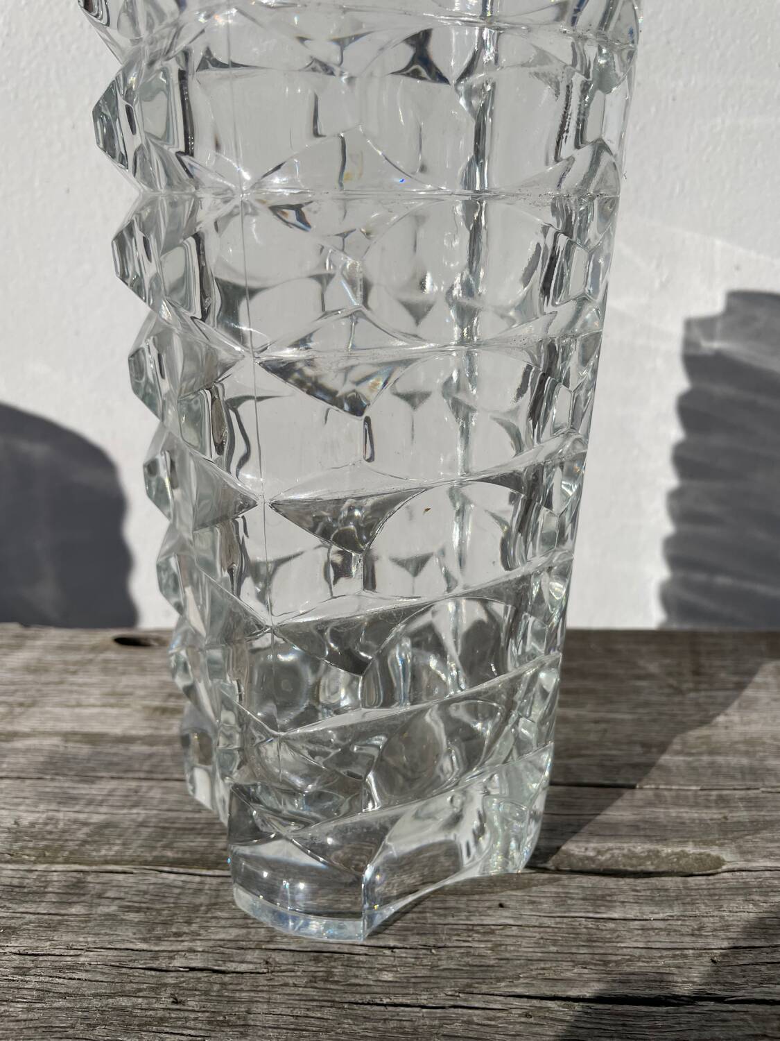 Classic clear thick glass vase
