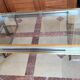 Guy lefèvre for maison jansen coffee table in brushed steel and brass 1970