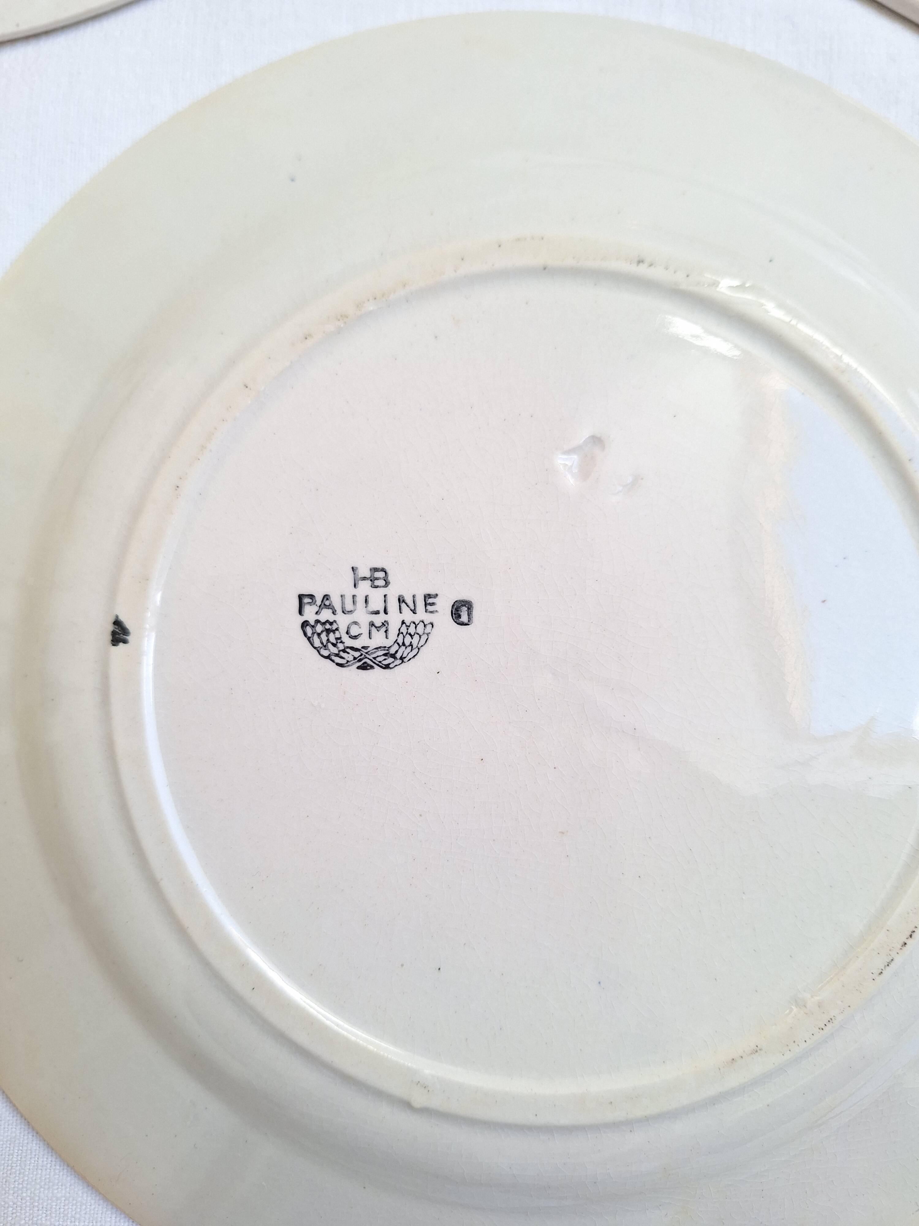 HBCM Pauline pattern dinner plates in orange and black