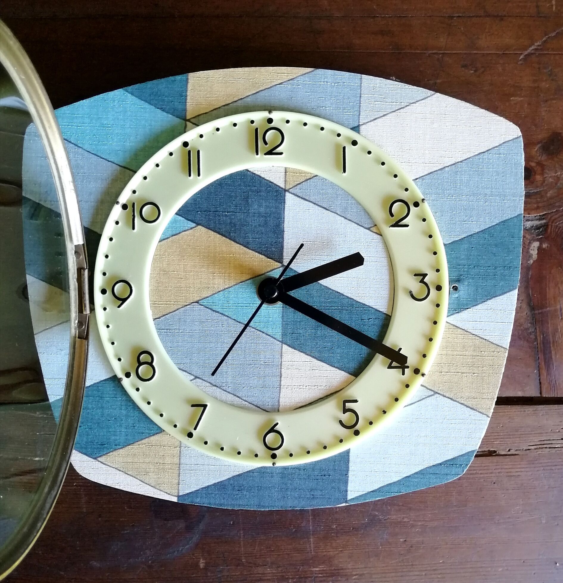 Clock formica vintage asymmetrical silent wall clock "Diamonds"