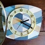 Clock formica vintage asymmetrical silent wall clock "Diamonds"