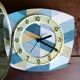 Clock formica vintage asymmetrical silent wall clock "Diamonds"