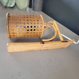 Vintage bamboo and cane wall light