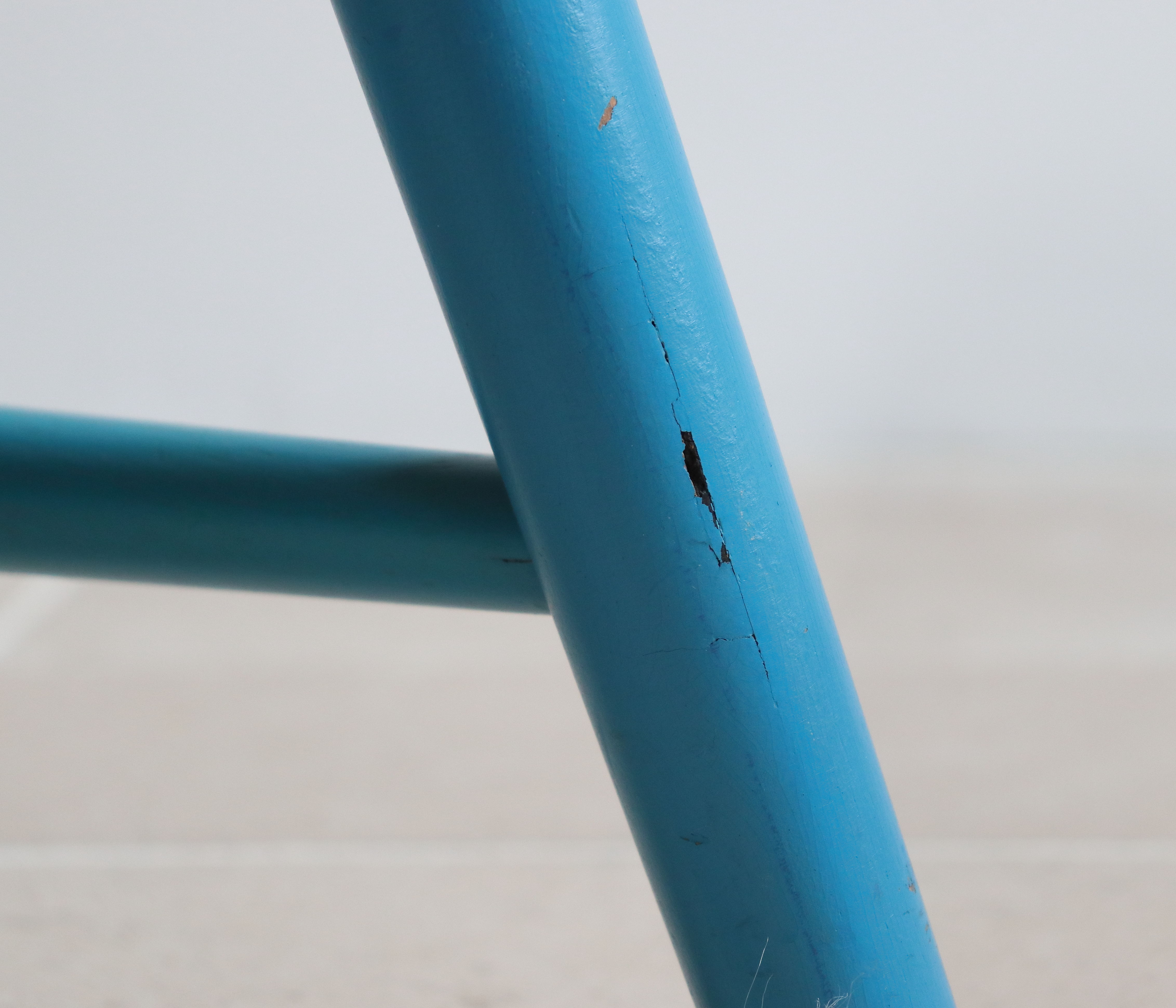 Pair of vintage Scandinavian Windsor chairs with blue bars