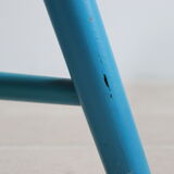 Pair of vintage Scandinavian Windsor chairs with blue bars