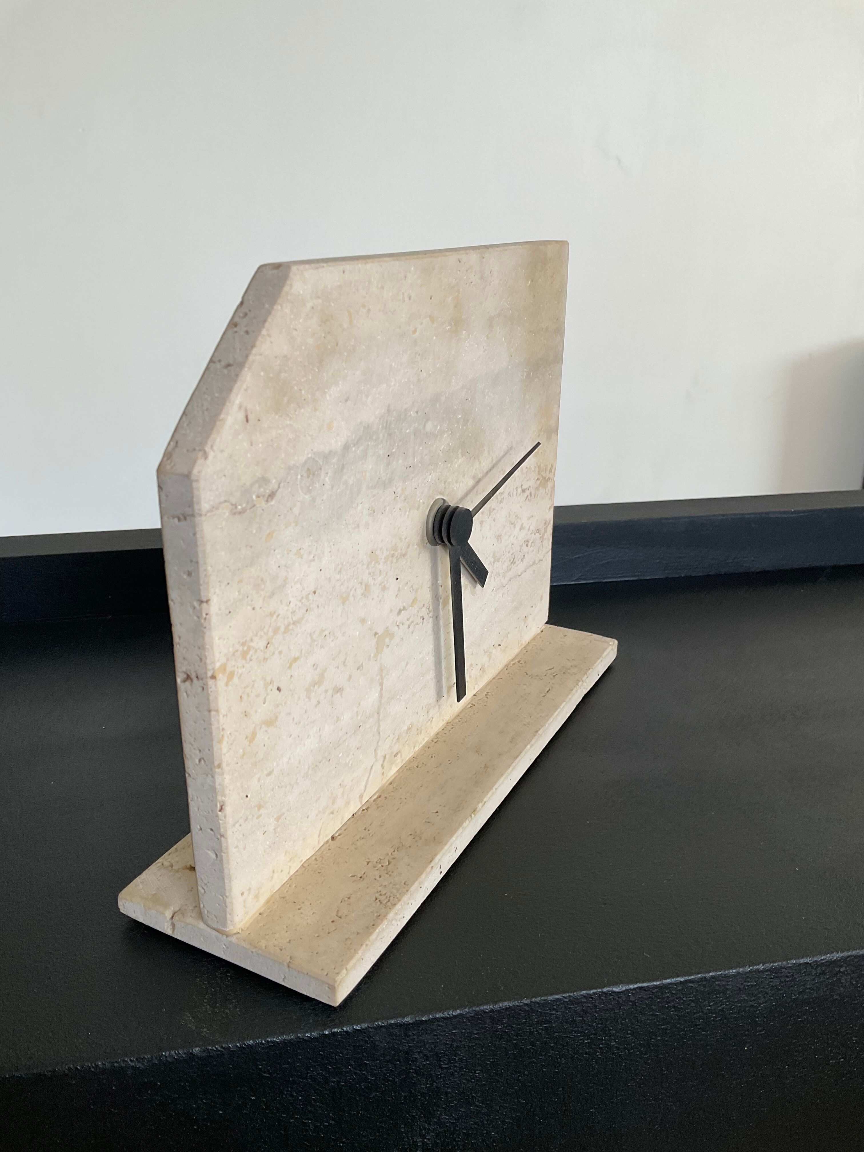 Vintage travertine clock from the 70s