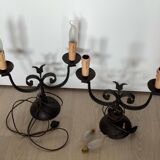 Chandelier fer forgé année 1950 Mazzucotelli Alessandro