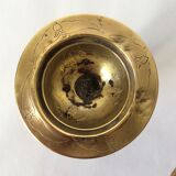 Set of 3 old candle holders in golden brass