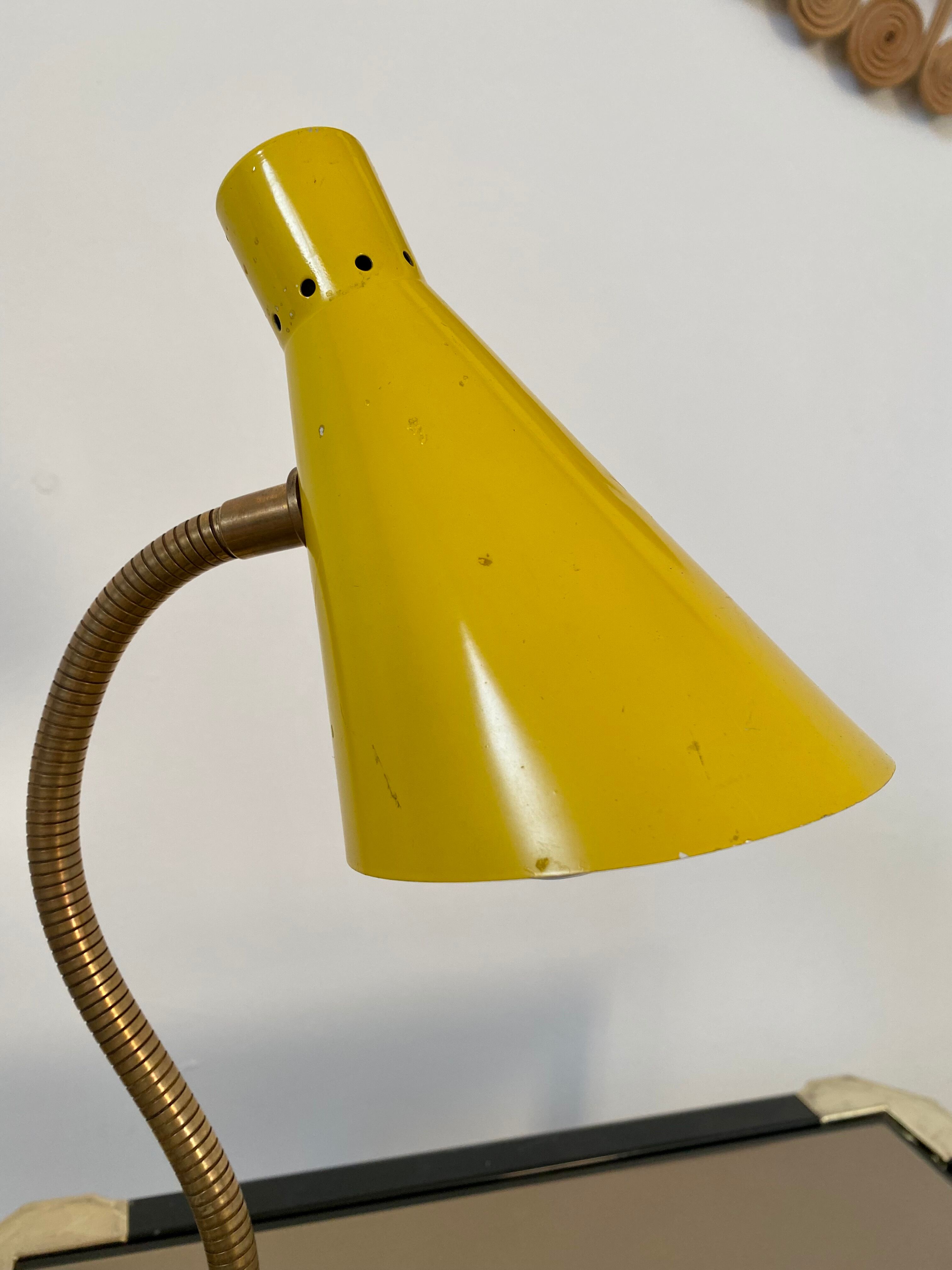 Old lamp cocotte design year 50 yellow