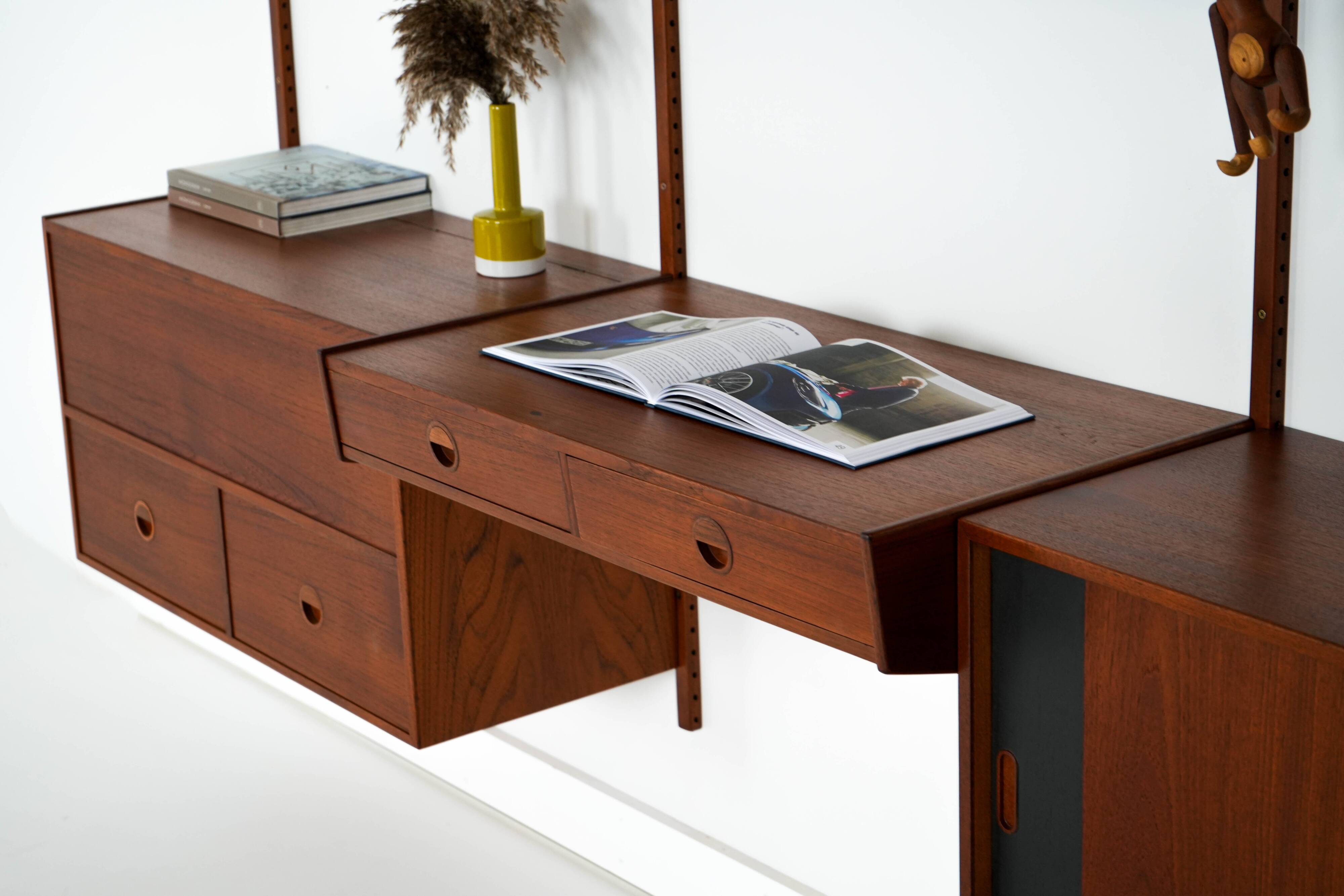 Teak modular shelving unit, Danish design, 1960s, manufactured by Hansen &