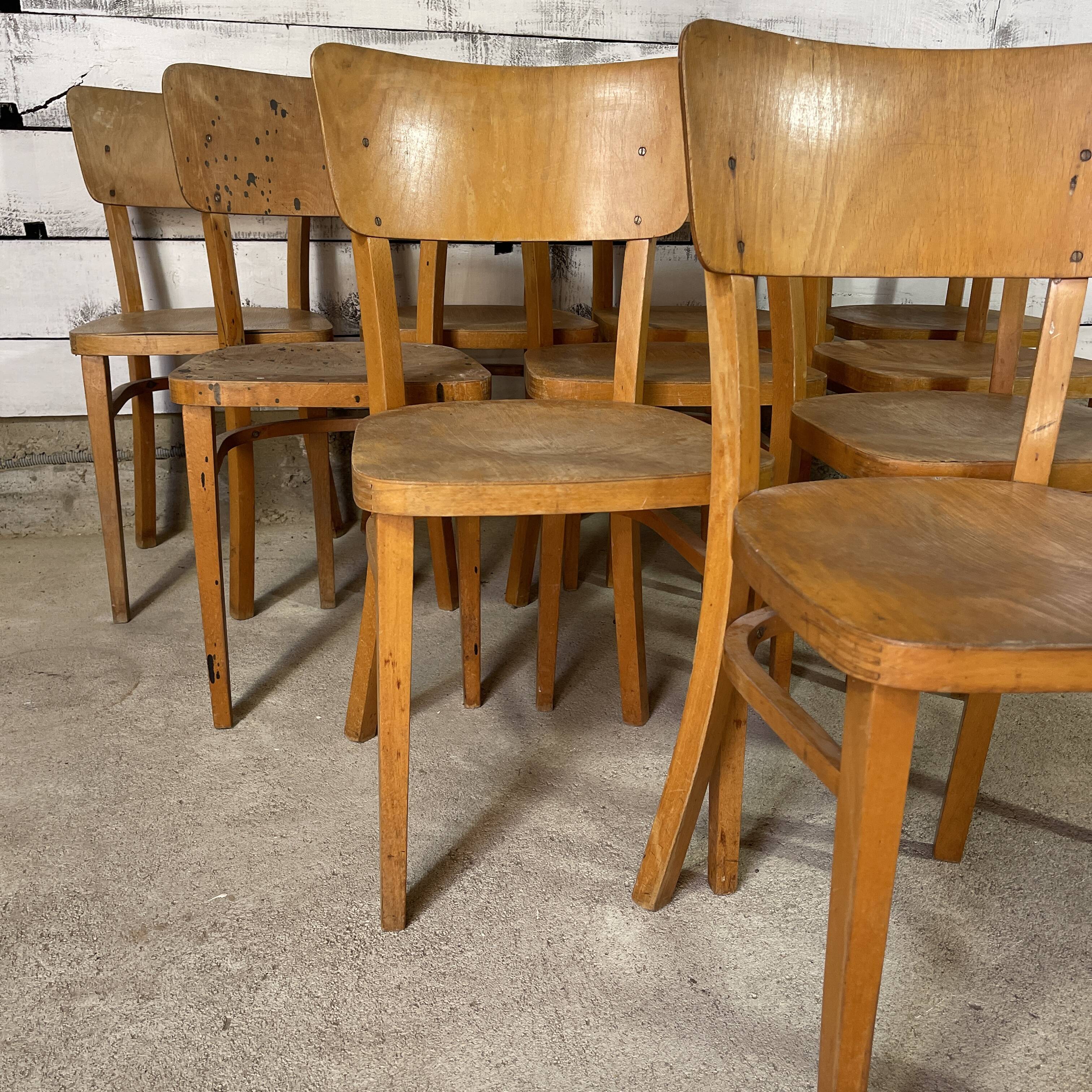 Set of 10 bistro chairs bar thonet year 60