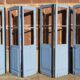 Double doors, two leaves, solid wood (Set of 4)