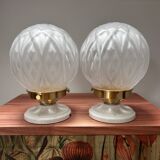 Pair of Art Deco globe wall lights