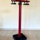 Red and black coat rack design 1980s