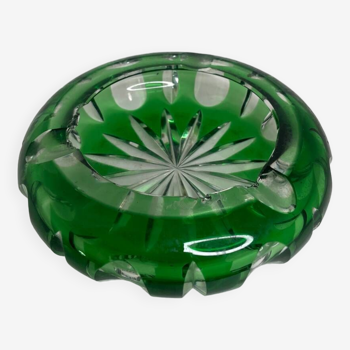 Cendrier en cristal coloré vert