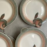 Set of 6 Digoin Sarreguemines fish plates