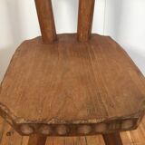 solid oak brutalist organically shaped chair