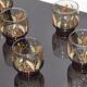 Set of 6 vintage Arcopal glasses in smoked glass country décor "ear of wheat"