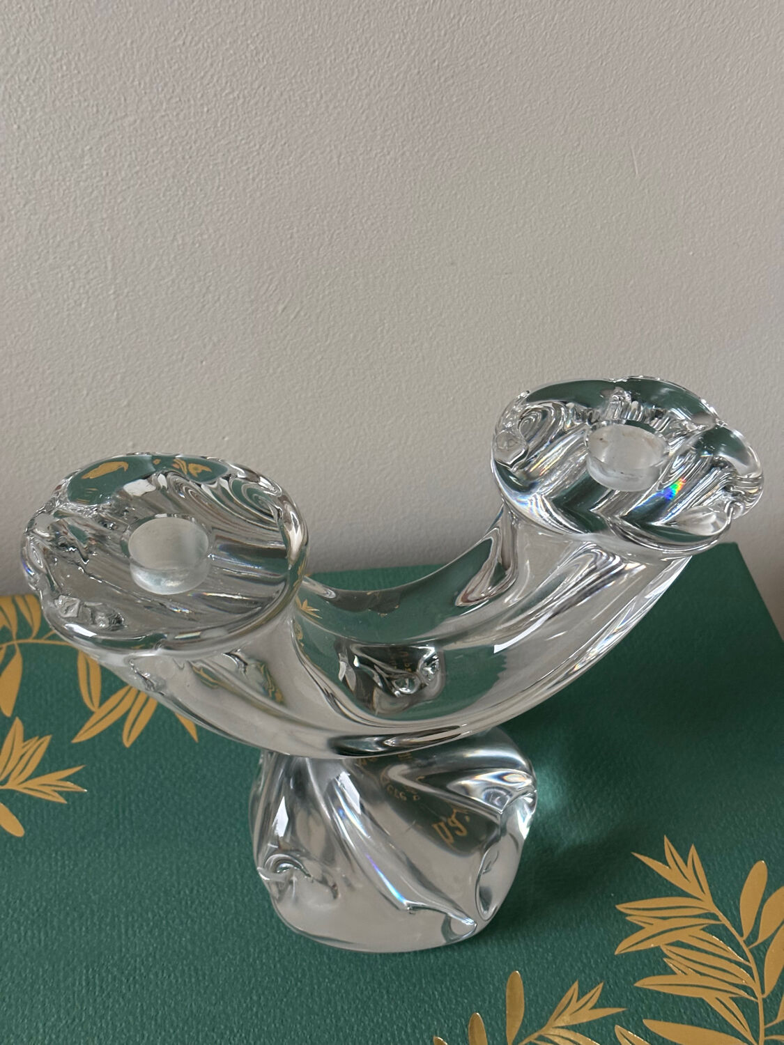 Daum crystal candlestick