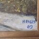 Oil painting on Isorel - Hilly countryside landscape Signed H Pages 1969