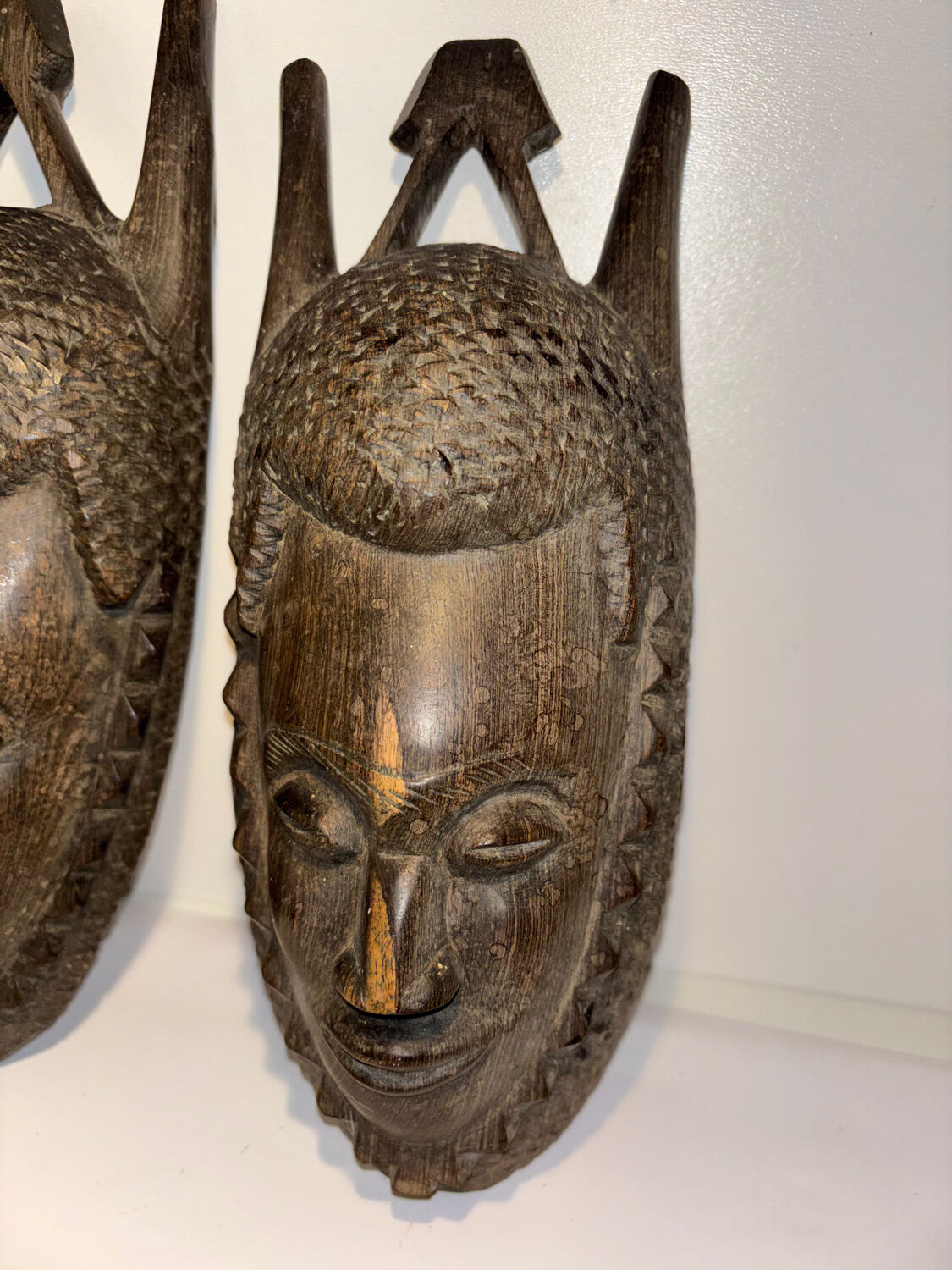 Paire de masques ancien collection art africain