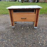 Wood and marble kitchen chopping board