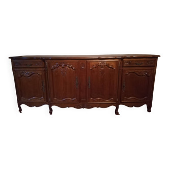 Louis XV style cherry wood sideboard/sideboard with 4 doors and 2 drawers.