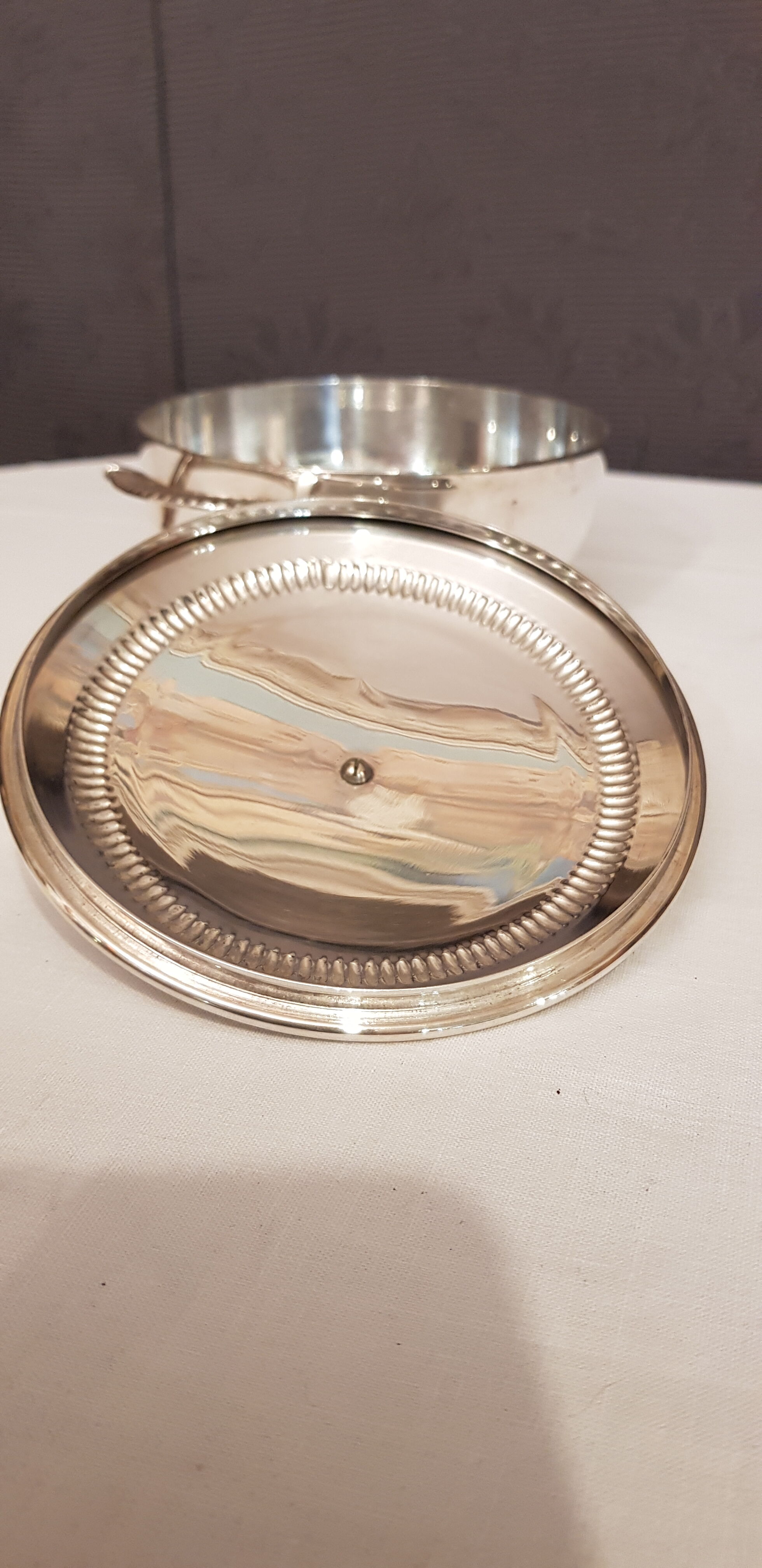Silver metal compote