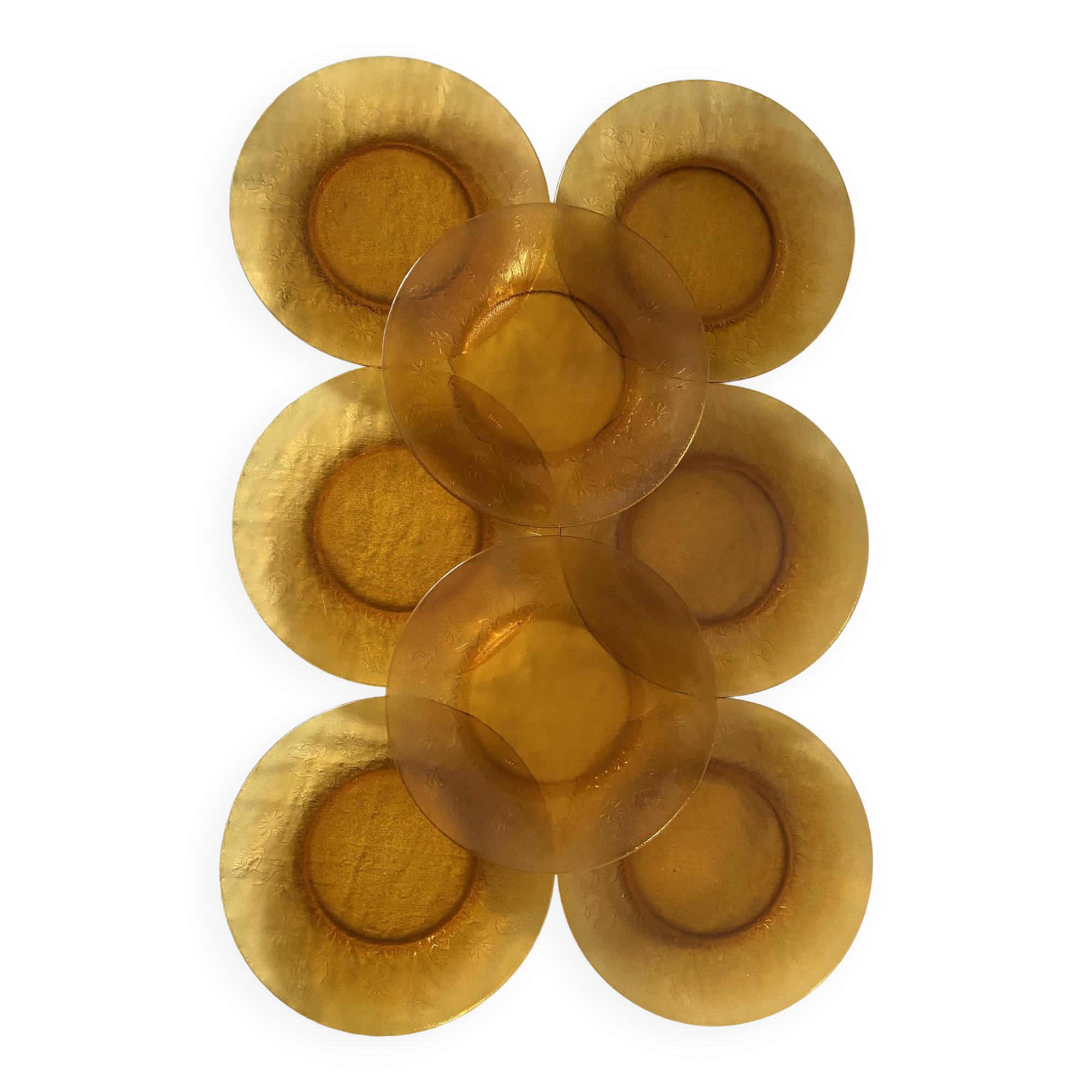 Amber GLASS PLATES 70s