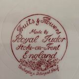 Royal Tudor English earthenware plate with Fruits&Flowers decor