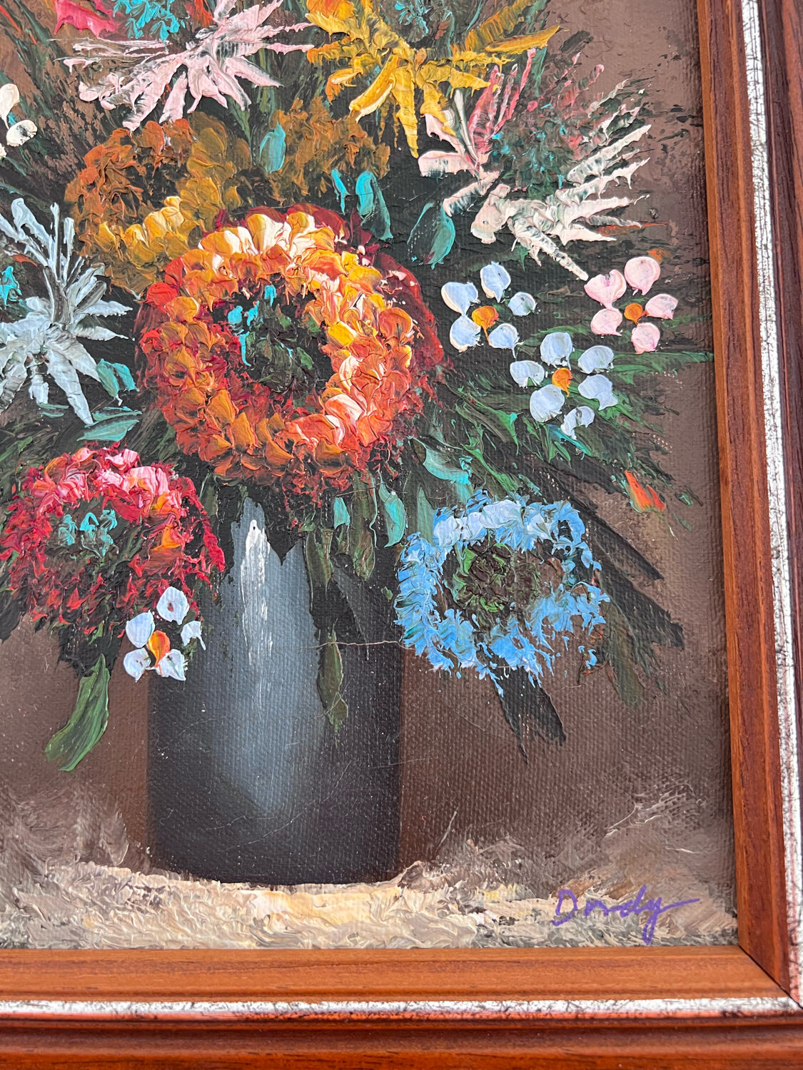 Oil on canvas framed - bouquet