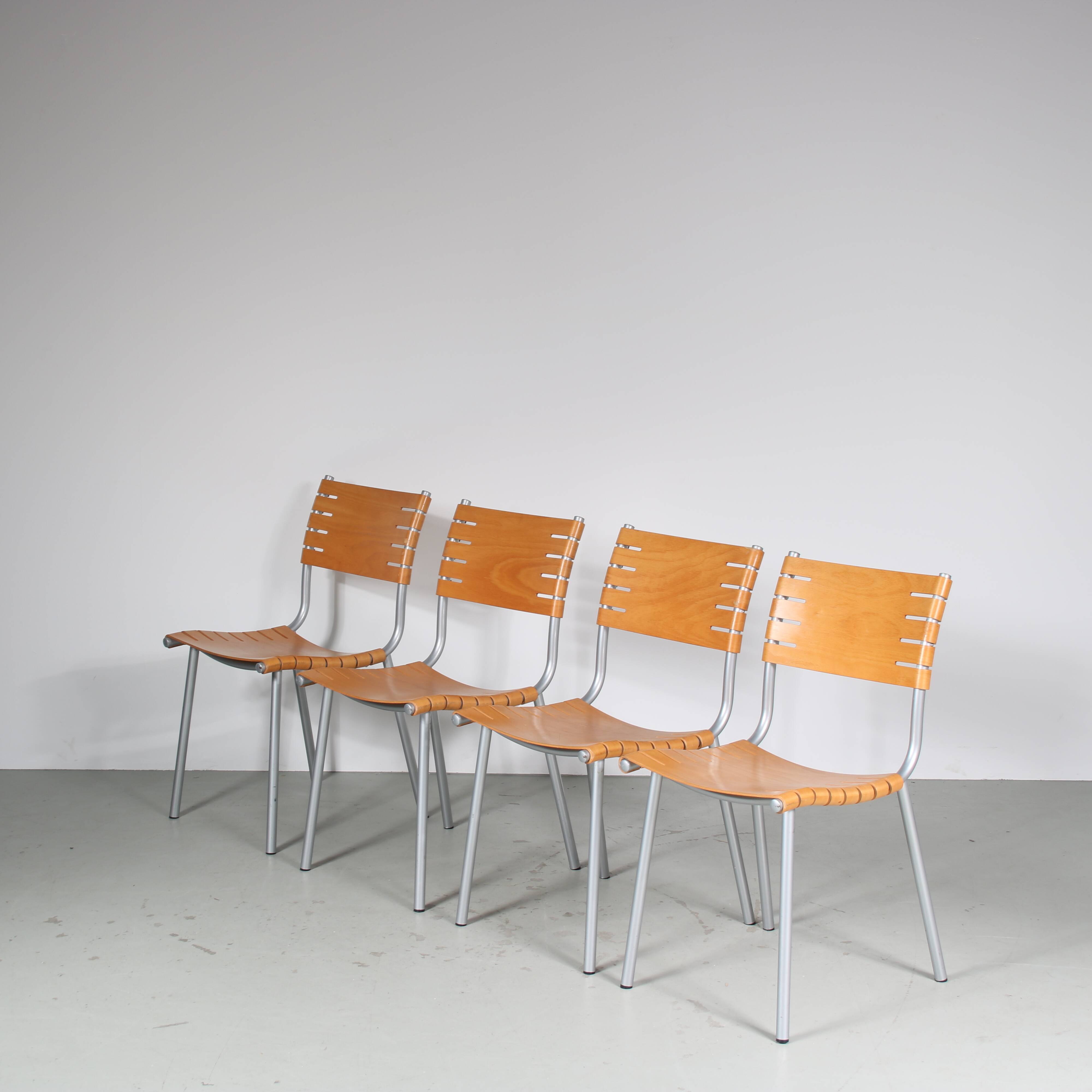 1980s Set of dining chairs by Ruud Jan Kokke for Harvink, Netherlands