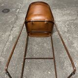 Vintage bar chair goat leather brown