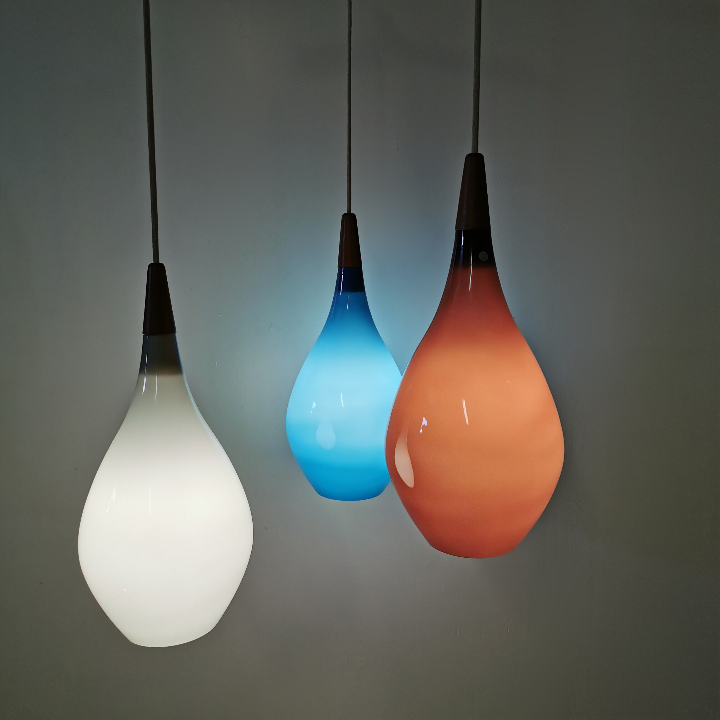 Scandinavian blown glass hanging Holmegaard 1960