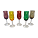 Ensemble de 5 verres à pieds à liqueur multicolor