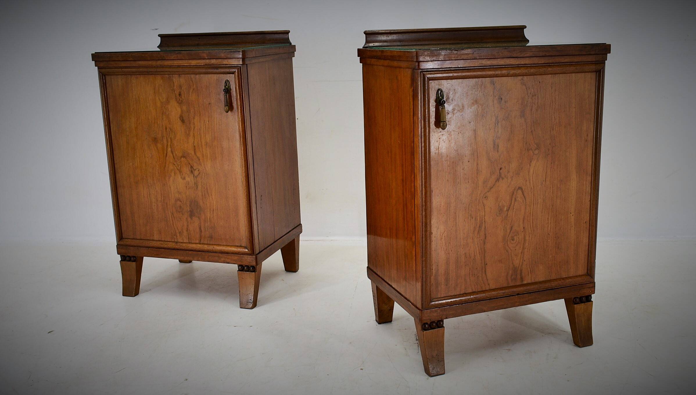 1930s pair of art deco bedside tables, Czechoslovakia