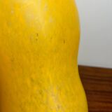 Vintage yellow frosted glass vase